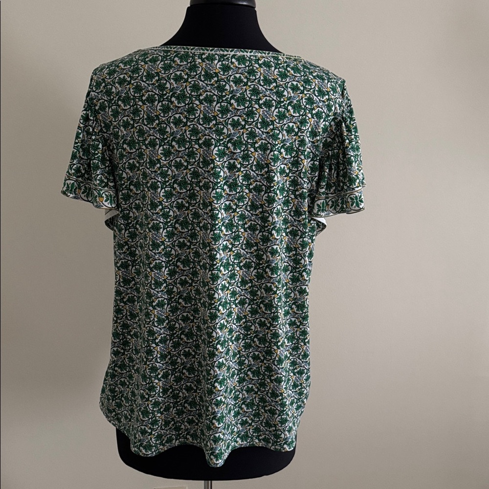 Max Studio Green Floral Top EUC Size 1X - Picture 3 of 7